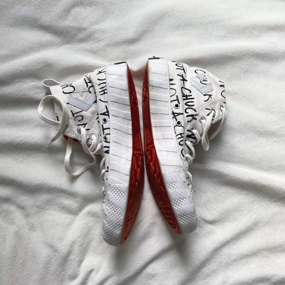 Converse Chuck Taylor white orange and black high tops - Picture 1 of 13